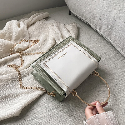 

2019 new simple fashion sewing thread chain shoulder Messenger bag female casual temperament wild portable small square bag