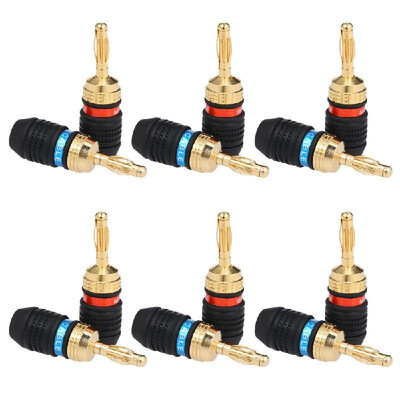 

Banana Plug Red & Black Connector Speaker Corrosion-Resistant Banana Connector Left&Right Channels for Audio Video Amplifier
