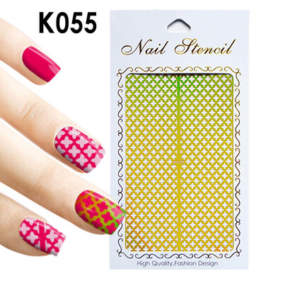 

Toponeto 1Pc Irregular Hollow Nail Art Vinyls Stencil Stickers Manicure