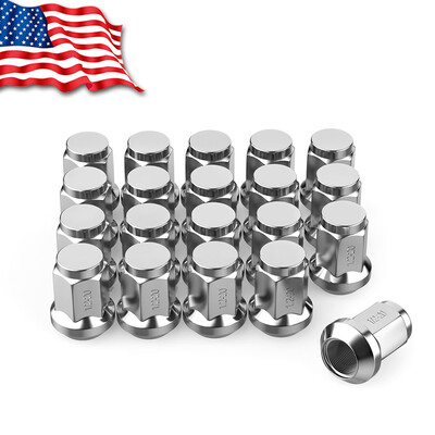 

20 Chrome 12-20 Lug Nuts Bulge Acorn Cone Seat Closed End Fits Jeep KJ CJ Ford