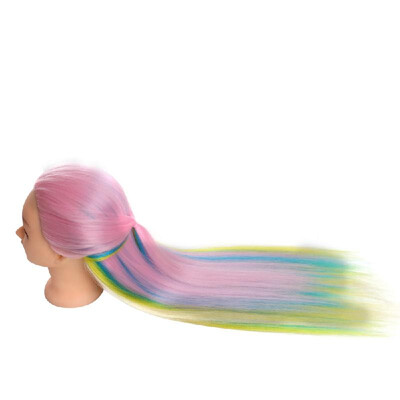 

High-temperature Synthetic Fiber Synthetic Multicolor Gradient Hair Training Models Long Hair 6 Types Optional