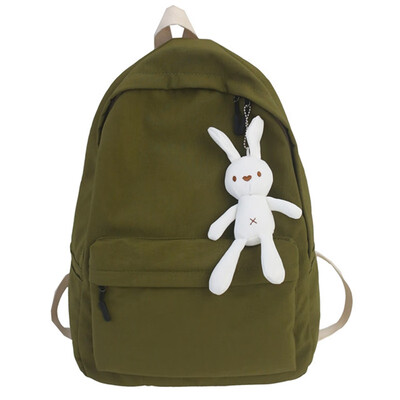 

High school schoolbag girl ins ugly Meng Korean version of the original ulzzang shoulder bag with a sense of Rabbit Pendant