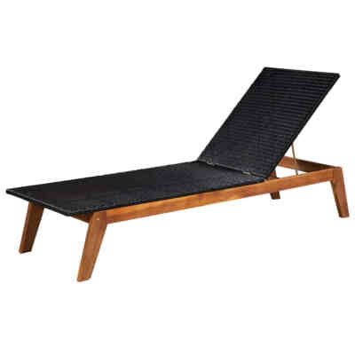 

Sun Lounger Poly Rattan&Solid Acacia Wood