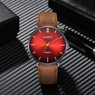 

〖Follure〗Fashion Simple Casual Mens Watch Business Leather With Strap Mens Watch
