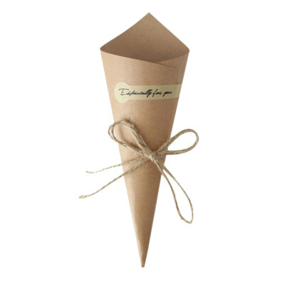 

50 Pieces Kraft DIY Paper Cones Flower Decorative Bouquet Candy Boxes Gifts Wrapping