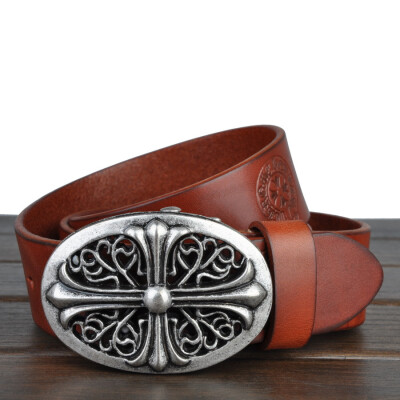 

Explosive gram  heart mens first layer leather belt Korean version of the retro leather casual belt men