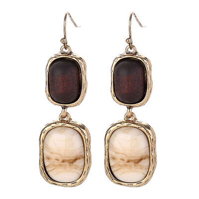 

Fashion Women Faux Turquoise Wood Bead Drop Dangle Earrings Party Jewelry Gift