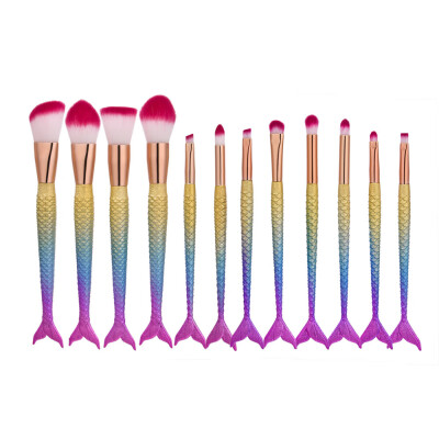 

〖Follure〗12PCS Fish Scale Brush Fishtail Bottom Brush Powder Blush Makeup Cosmetic Brush