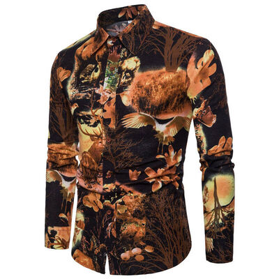 

Mens Floral Casual Formal Shirt Long Sleeve Slim Fit Business Dress Shirts Tops