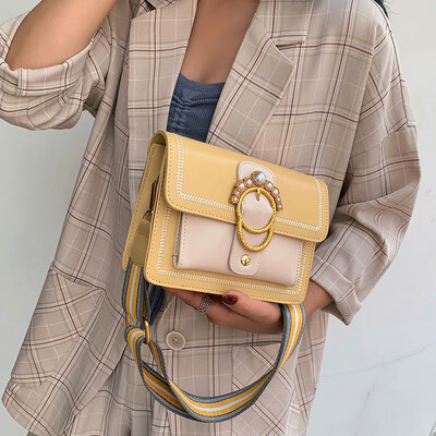 

Popular bags handbags 2019 new wild foreign wide shoulder strap shoulder bag summer small fresh net red Messenger bag