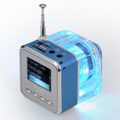 

Mini Digital Portable Music MP34 Player TF USB Disk Speaker FM Radio Blue