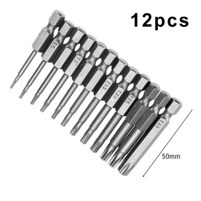 

12pcs Metal Alloy Torx Head Screwdriver Bit T5-T40 50mm Length Bits Tools Kit US