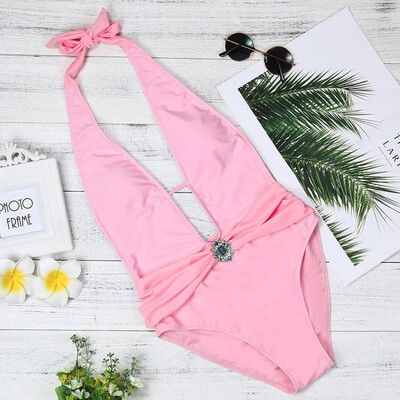 

Roseonmyhand 1 PC Women Sexy Solid Bikini Set Push-Up Padded Swimwear Backless Beachwear