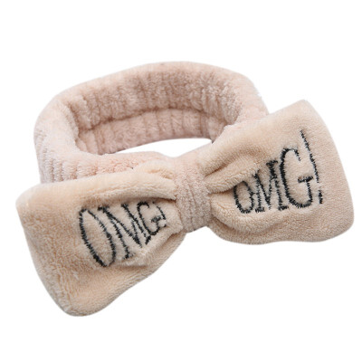 

Letter "OMG" Coral Fleece Soft Bow Headbands For Women Girls Cute Hair Holder Hairbands Hair Bands Headwear Hair Accessories