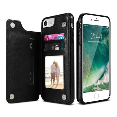 

Retro PU Leather Case For iPhone X 6 6s 7 8 Plus XS 5S SE Multi Card Holders Phone Cases For iPhone XS Max XR 10 Cover