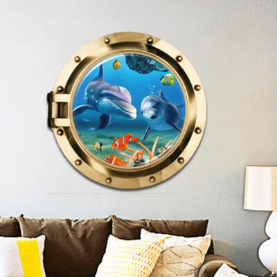 

DIY Wall Window Sticker 3D Dolphin Paradise Ocean Sea Animals Home Decoration