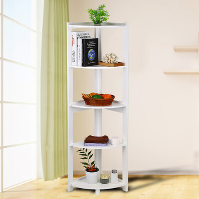 

5-Tier Corner Bookshelf Storage Cabinet Bookcase Rack Organizer CD Book DecorCorner Book Shelf Storage Cabinet