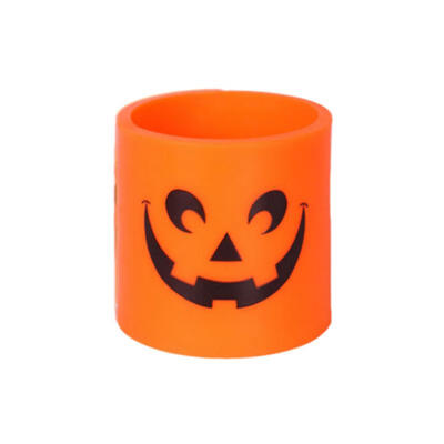 

6 Pcs Plastic Pumpkin LED Candle Light Decorative Lamp Yellow Light For Halloween Party