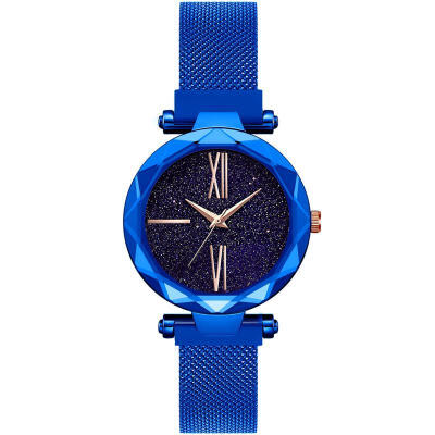 

Women Starry Sky Watch Fashion Magnet Buckle Mesh Band Roman Number Quartz Wristwatch Women Luxury Watches Zegarek Damski