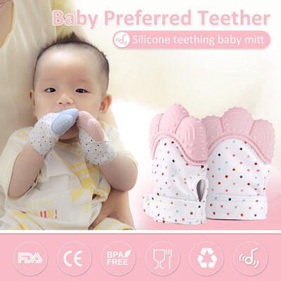 

Silicone Baby Mitt Teething Mitten Teething Glove Candy Wrapper Sound Teether