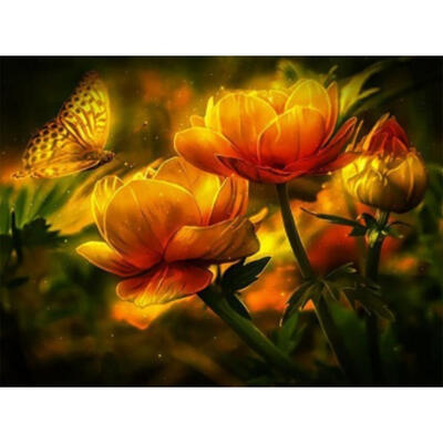 

5D DIY Full Drill Diamond Painting Butterfly Flower Cross Stitch Embroidery