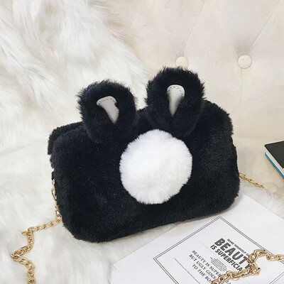 

Tailored Fashion Women Rubbit-Like Plush Crossbody Bag Chain Weird Bag Cute Shoulder Bags