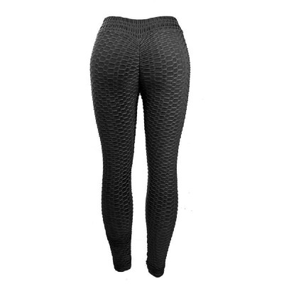 

Women Solid Color Running Gym Stretch Seamless Sports High Waist Lift The Hips Yoga Pants Ruched Butt Leggings Flaws Textured Trou