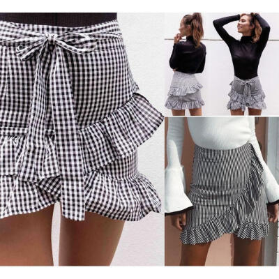 

Women Vintage Stretch High Waist Plain Skater Flared Pleated short Skirt Dress