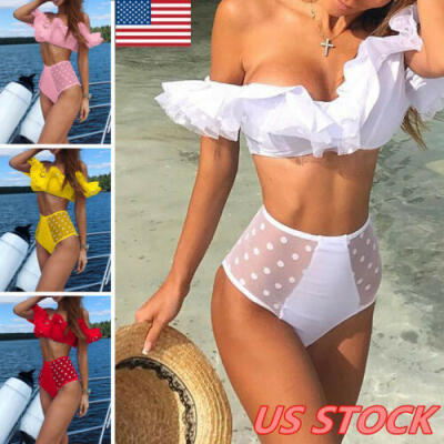 

Women Push-up Padded Bra Bikini High Waist Set Swimwear Swimsuit Bathing Beach