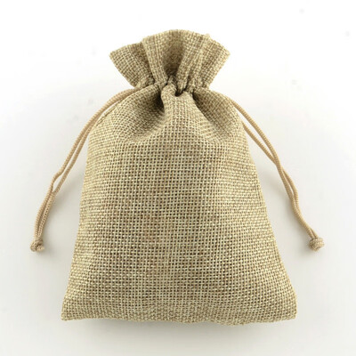 

PH PANDAHALL 100 pcs Tan Burlap Packing Pouches Drawstring Bags