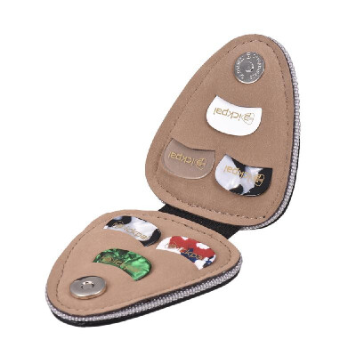 

Guitar Picks Holder Case Bag PU Synthetic Leather with 6pcs Celluloid Picks String Instrument Accessories