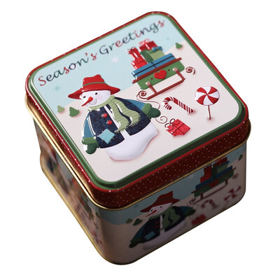 

New Hot Embossing Christmas Tinplate Empty Tins Candy Cookie Gift Storage Container Christmas Holiday Decorative Box