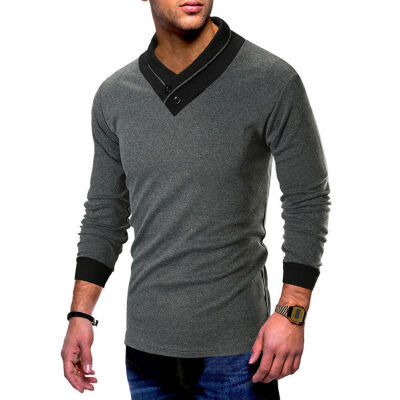 

NEW Men Must Have Slim Fit V Neck T Shirt Slim Fit Tee Long Sleeve Winter Clothes