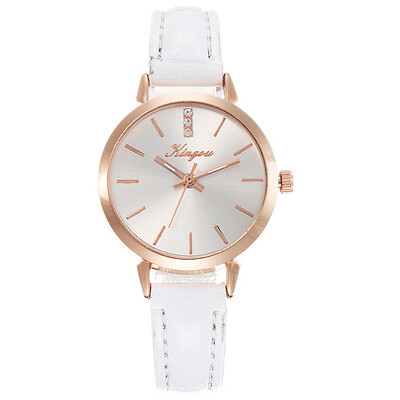 

RM Fashion Simple Without Digital Scale Rose Gold Shell Belt Quartz Female Watch