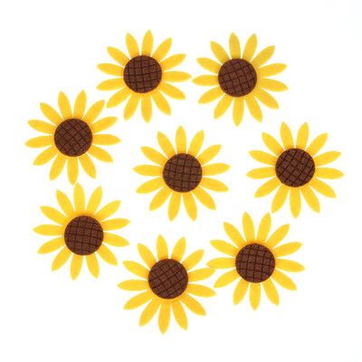 

10pcs Yellow Sunflower Embroidery Bag Clothes Applique Patch Craft