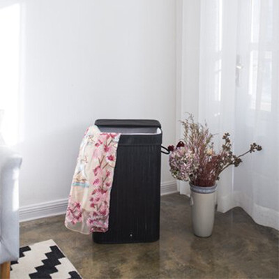 

Bathroom Laundry Hamper Basket Wicker Clothes Storage Bag Sorter Organizer Lid