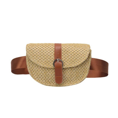 

Women Straw Waist Chest Bag Small Holiday Beach Shoulder Messenger Bags