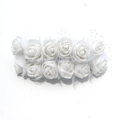 

FUNNYBUNNY 12pcs 25cm Mini Lace Foam Rose Artificial Bouquet Multicolor Rose Wedding Decoration Scrapbooking Fake Easter Gift