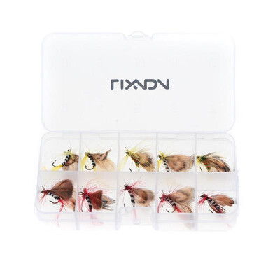 

Lixada 10pcs Fly Fishing Hooks Carbon Steel Butterfly Style Fly Fishing Lure Set Artificial Bait with Box