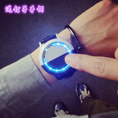 

Tremble Spiritual Boy Belt Socialist LED Watch for Male&Female Students Creative Personality Simple Wave of Korean Version