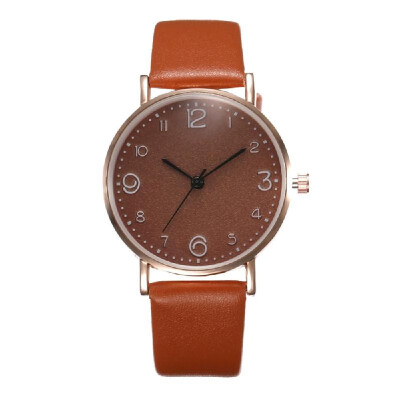 

Lady Fashion Simple Quartz Watch Student Casual Leather Band Alloy Case Wrist Watch