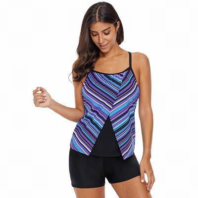 

Bikini casual surf Womens Swimwear striped sling single-piece Swimwear top