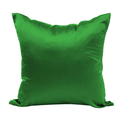 

Simple Satin Silk Solid Color Throw Pillow Case Sofa Waist Cushion Cover