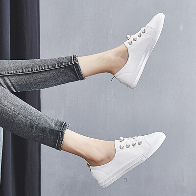 

Shallow mouth white shoes female 2018 summer new wild flat casual Korean travel driving pregnant women student shoes