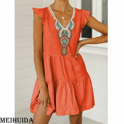 

New Plus Size Womens Cotton Summer Short Sleeve Long T-Shirt Ladies CasualDress