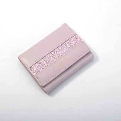 

Glitter PU Leather Wallet Short Wallets Card Holder Purse For Women