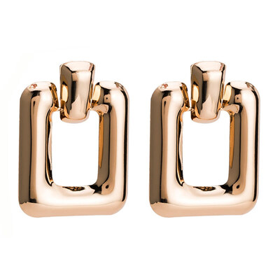 

EK2208 Fashion ZA Jewelry Vintage Big Hanging Earrings for Women Geometric Statement Earring 2018 Gold Color Smooth Metal Earing