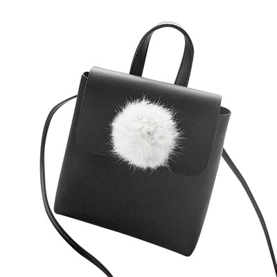 

Tailored Women Fashion Solid Hairball Cover Crossbody Bag Shoulder Bag Phone Bag Black