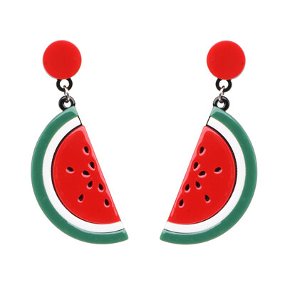 

2019 Ethnic Summer Korean Fruit Statement Dangle Earrings Girl Cute Avocado Starwberry Watermelon Drop Earrings For Women
