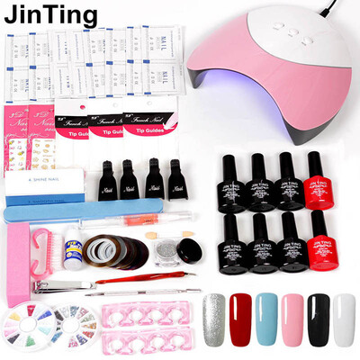 

JinTing nail art set UV LED LAMP Dryer 6 Color Gel Nail Polish Set Nail Tools Gel Varnish lacquer manicure tools kit Pedicure